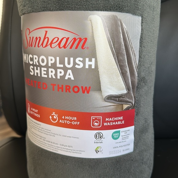 Heated Throw Sunbeam Microplush Sherpa - Picture 4 of 5